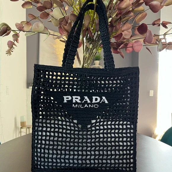 ❌❌SOLD New Prada Raffia Crochet Tote - Picture 3 of 8